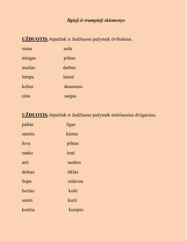 Ilgieji ir trumpieji skiemenys