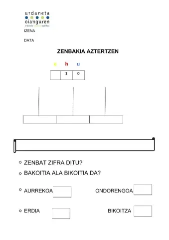 ZENBAKIAK AZTERTZEN 10 arte