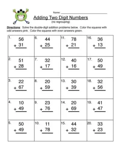 Addition Without Regrouping