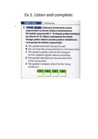 Reading 1 + Listening 1-HOUSE-DOM-Matura Exam-Polish matura Exam-Basics Matura