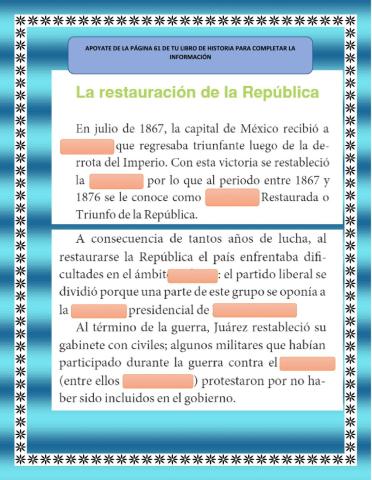 La restauración de la república