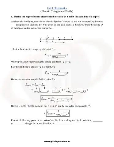 Electric Charges and fields