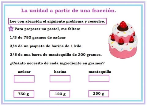 La unidad a partir de fracciones