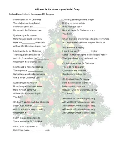 All I want for Christmas