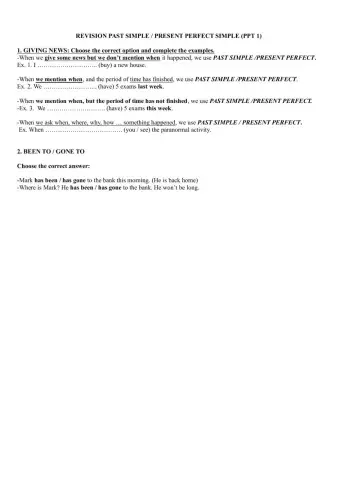 Present perfect past simple