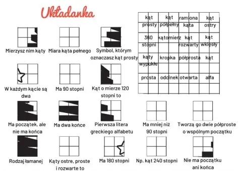 Układanka - kąty itp.