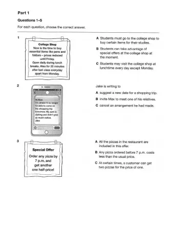 PET - Reading part 1