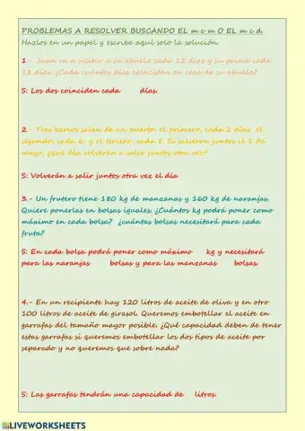 Problemas con mcm mcd