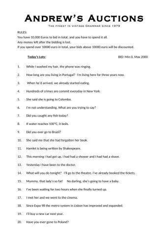 Grammar Auction Upper Int