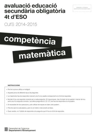Competències Bàsiques Matemàtiques 14 - 15