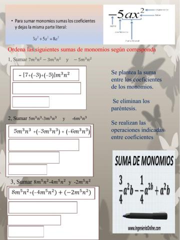 Suma de monomios