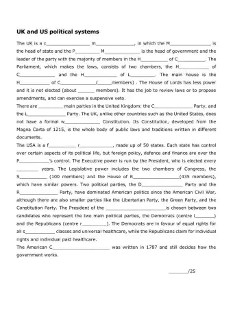UK and USA political systems