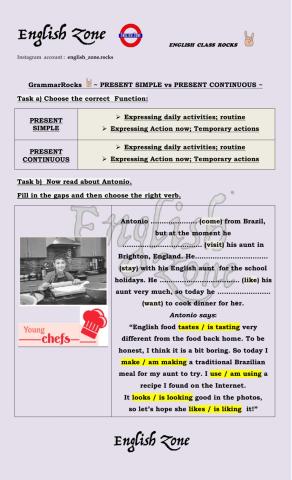 GrammarRocks  - PRESENT SIMPLE vs PRESENT CONTINUOUS