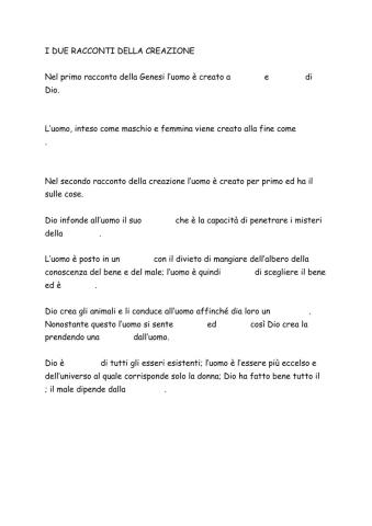 I due raccanti della creazione