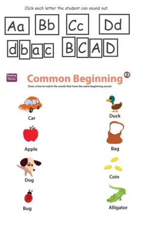 A, B, C, D Letter recognition and Sound