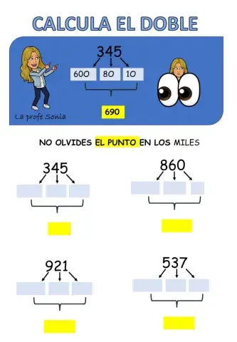 Calcula el doble