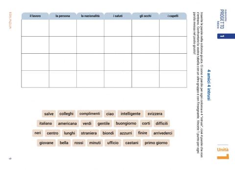 Unità 1 - attività extra e ludiche - p.9 4 amici 4 intrusi