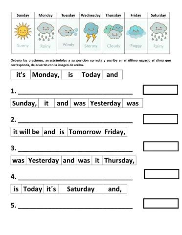 Weather and Days of the week