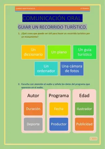 Guiar un recorrido turístico.