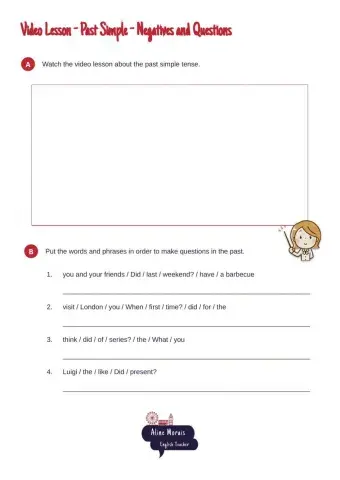 Past Simple (Negatives and Questions) with Video Lessons