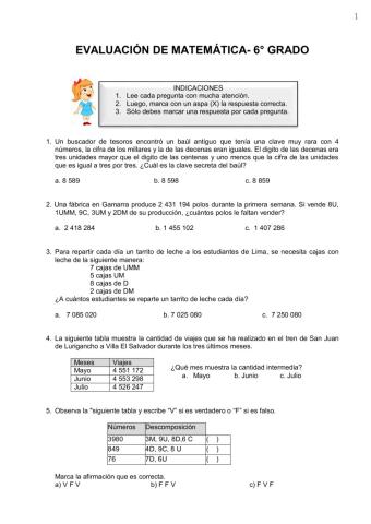 Prueba de Evaluación Diagnóstica De Matemáticas