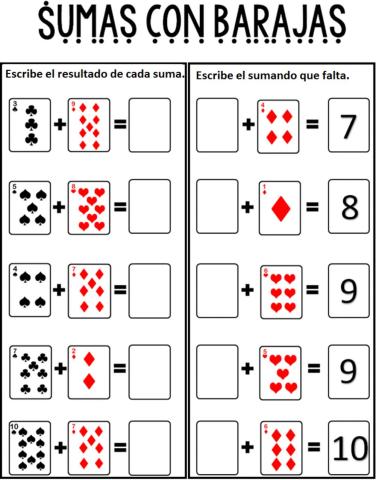Suma con barajas