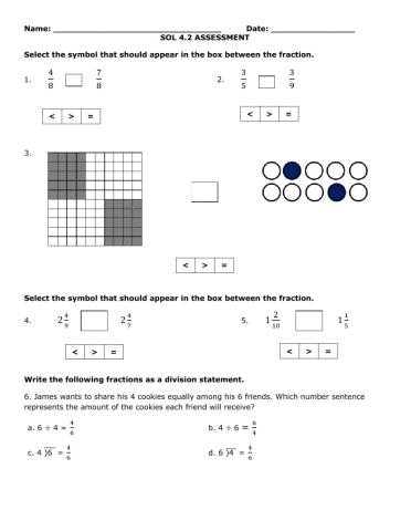 Fractions Assessment