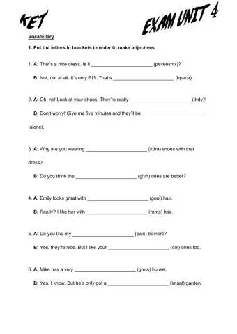 Ket a2 exam unit 4