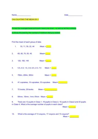 Finding the Mean Ex.1