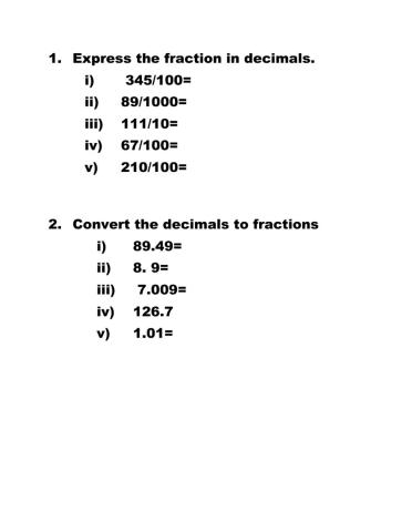 Tenths and hundredths