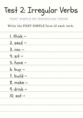 Irregular Verb Past Simple Test (2)