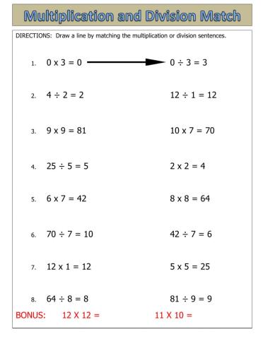 Multiplication and Division Match