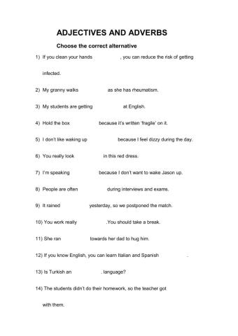 Adjectives and adverbs