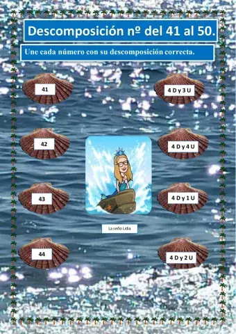 Descomposición de números del 41 al 50.