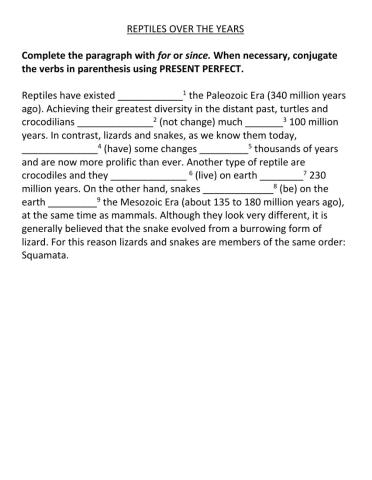 Reptiles Over the Years