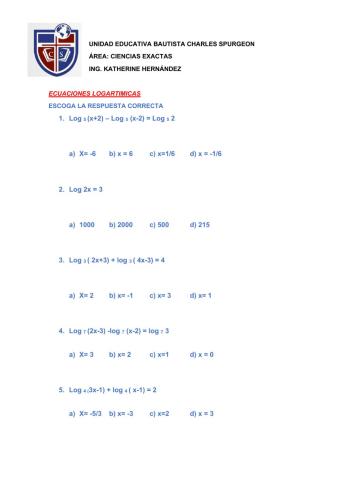 Ecuaciones logaritmicas