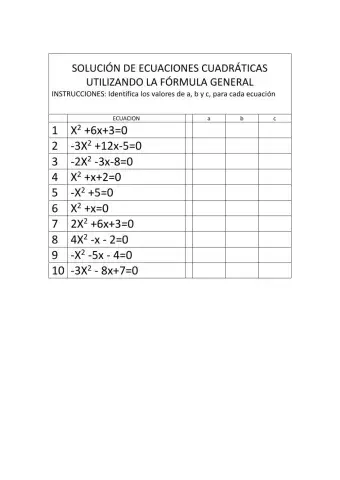 Ejercicio formula general