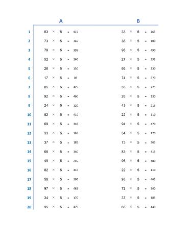 multiply 5 exercise 2