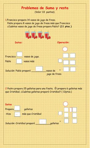 Problemas de suma y resta