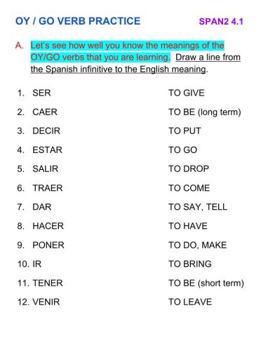 4.1 Oy-go spanish verbs