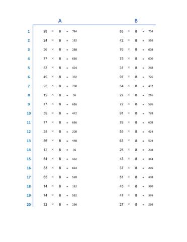 multiply 8 exercise 2