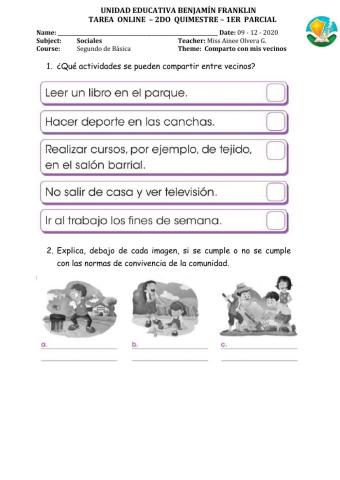 Tarea sociales