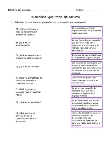Humanidad igualitaria sin racismo