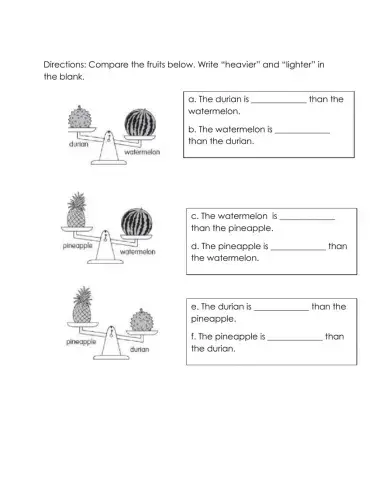 Comparing masses of 2 objects