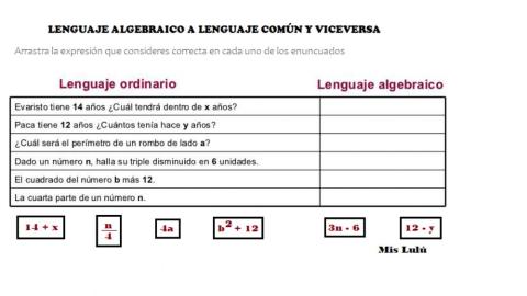 Lenguaje algebraico