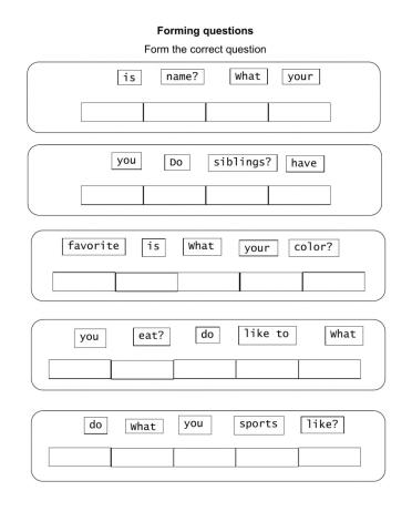 Actividad 16 - Formar preguntas