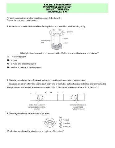 CCT 2 Questions In Chemistry