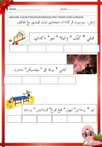 jawi tahun 2: susun dan bina ayat pendek