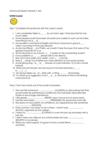 Advanced expert module 1 test