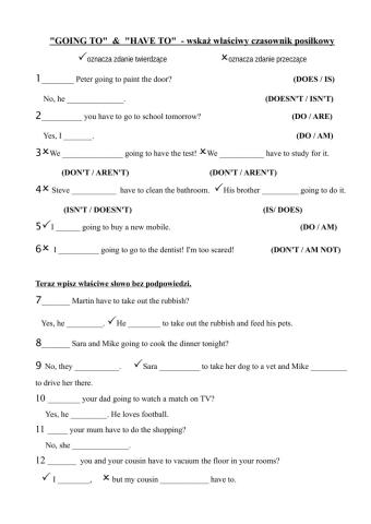 Be going to and have to - grammar